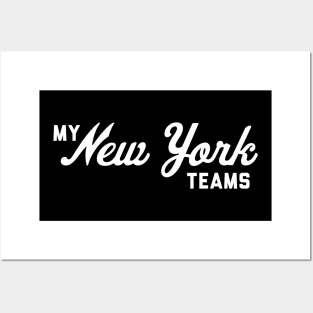 My New York Teams - White Posters and Art